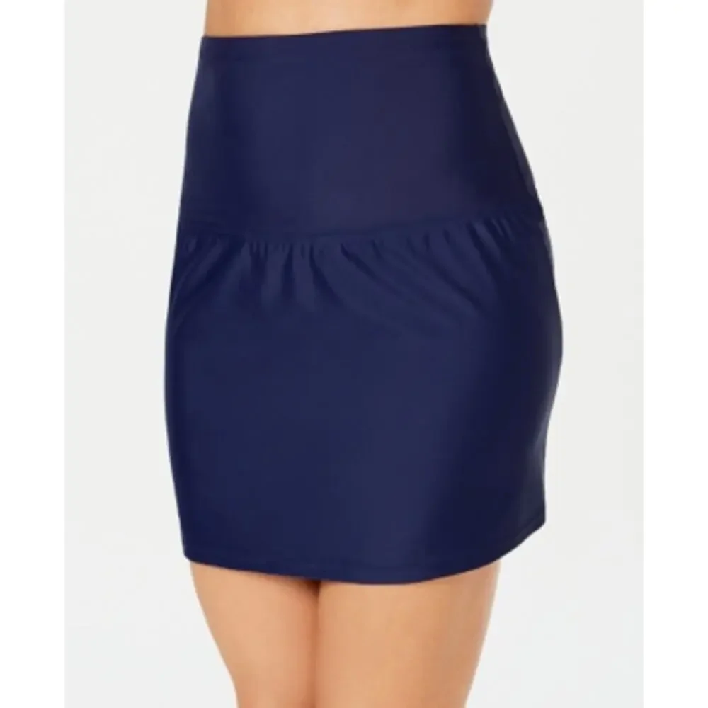 Island Escape La Palma High-Waist Tummy Control Swim Skirt Navy 10